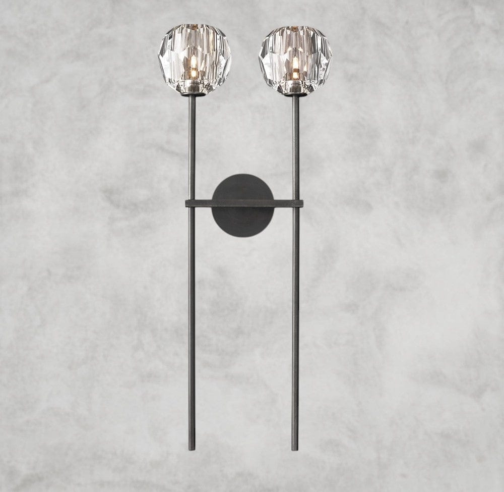 Boule De Cristal Clear Glass Grand Double Sconce