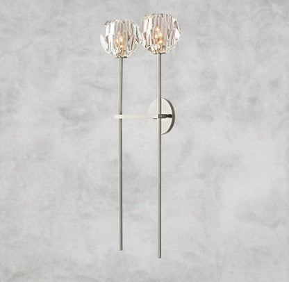 Boule De Cristal Clear Glass Grand Double Sconce