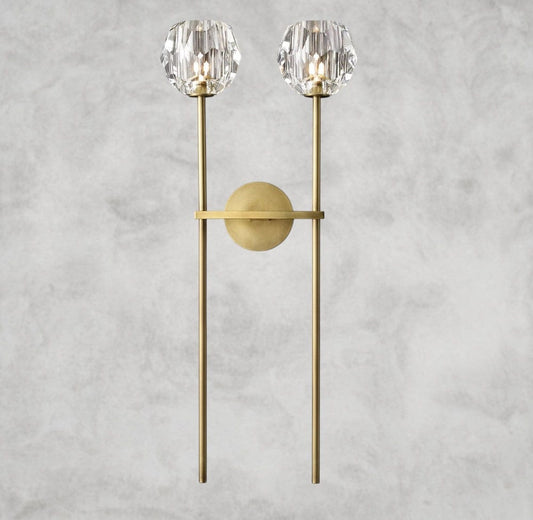 Boule De Cristal Clear Glass Grand Double Sconce
