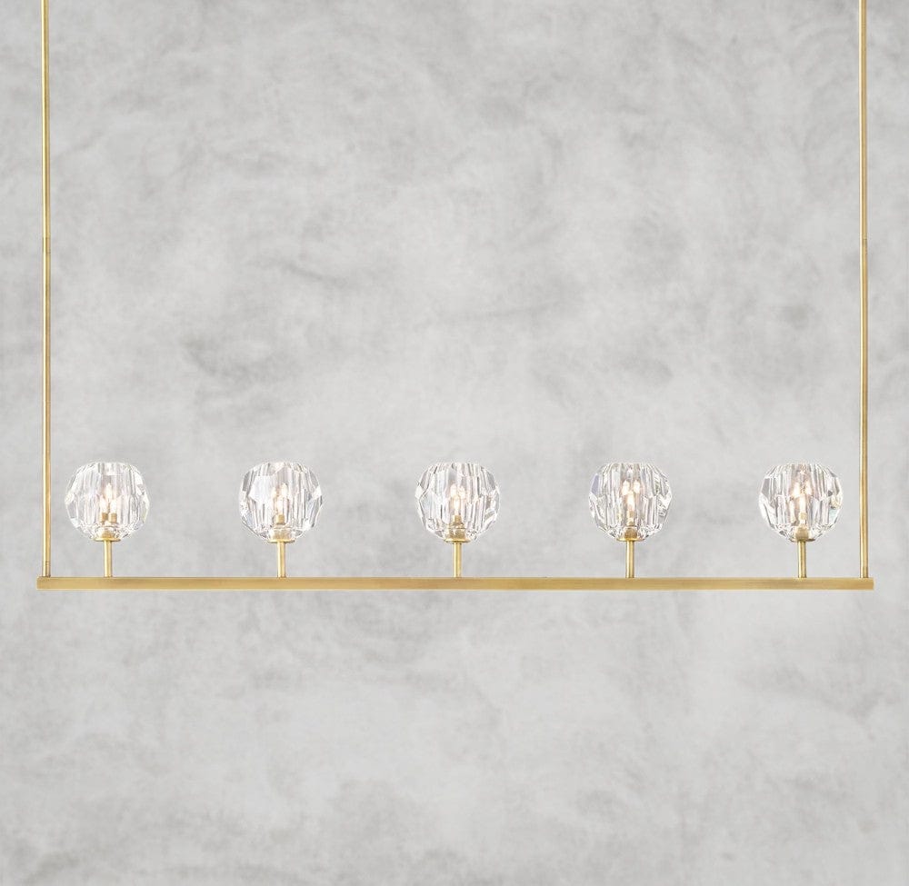 Boule De Cristal Clear Glass Linear Chandelier 48", 60"