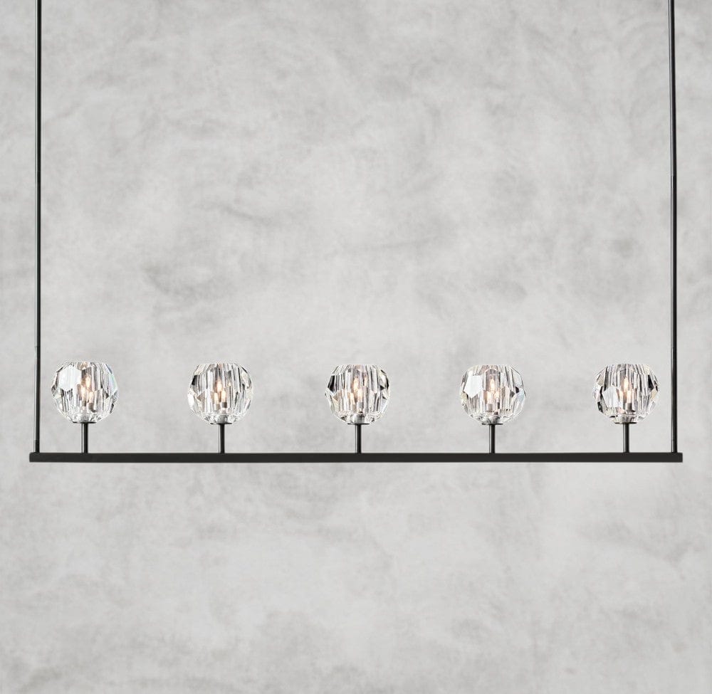 Boule De Cristal Clear Glass Linear Chandelier 48", 60"