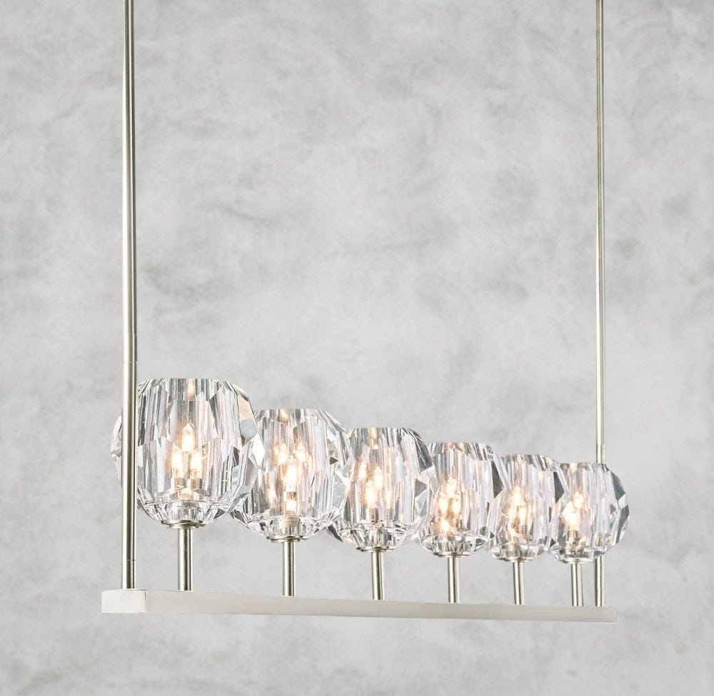 Boule De Cristal Clear Glass Linear Chandelier 48", 60"