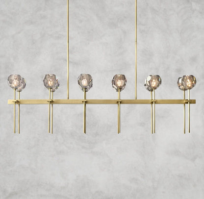 Boule De Cristal Double Linear Chandelier 60"
