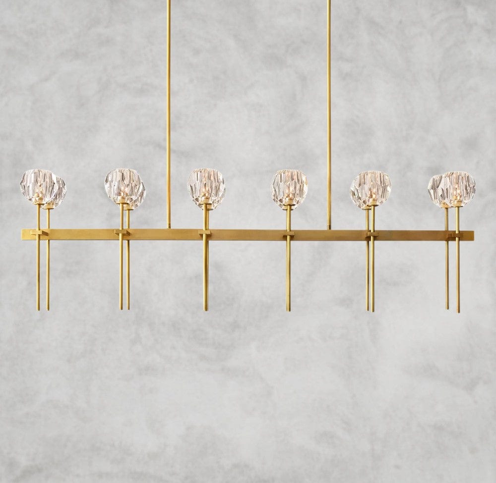 Boule De Cristal Double Linear Chandelier 60"
