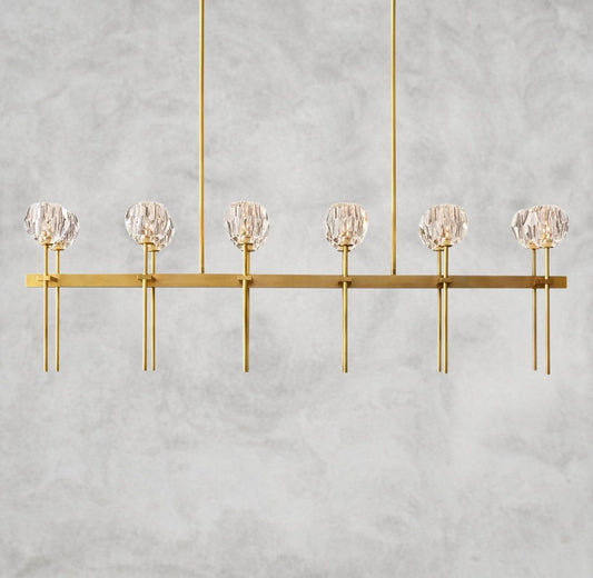 Boule De Cristal Double Linear Chandelier 60"