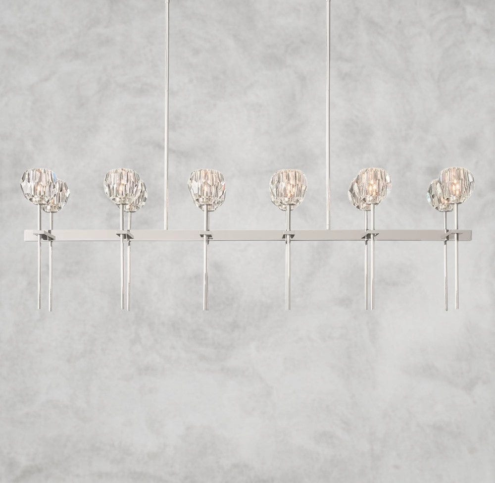 Boule De Cristal Double Linear Chandelier 60"