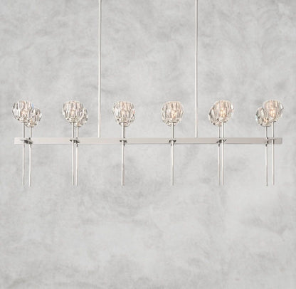 Boule De Cristal Double Linear Chandelier 60"