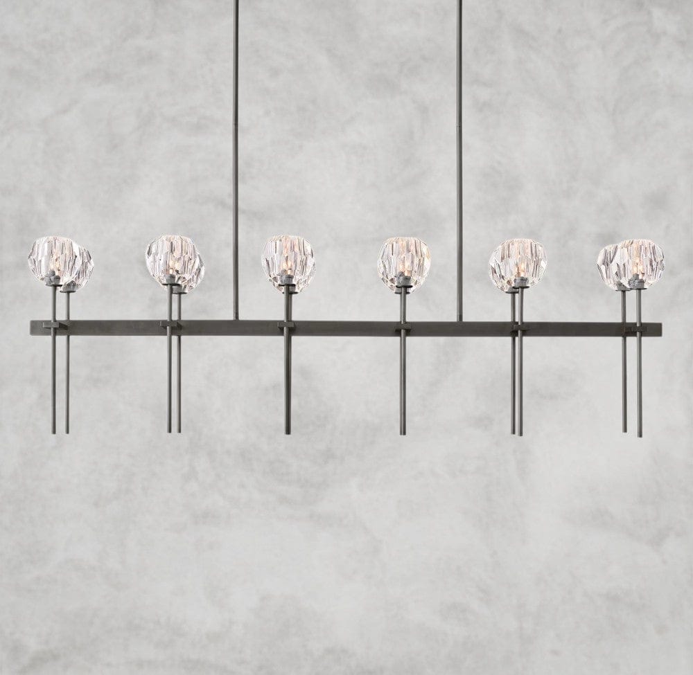 Boule De Cristal Double Linear Chandelier 60"
