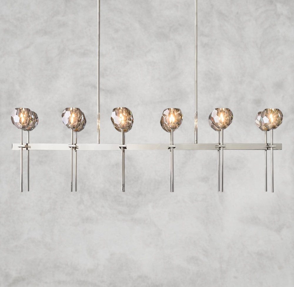 Boule De Cristal Double Linear Chandelier 60"