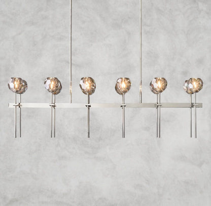 Boule De Cristal Double Linear Chandelier 60"