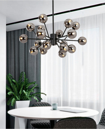 Brass and Glass LED Chandelier