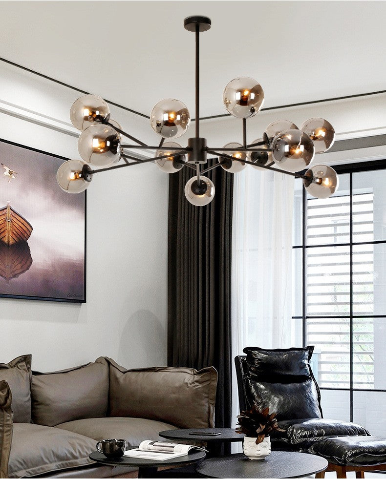 Brass and Glass LED Chandelier