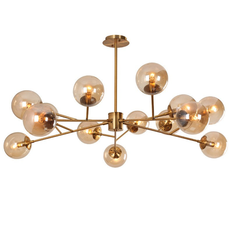 Brass and Glass LED Chandelier
