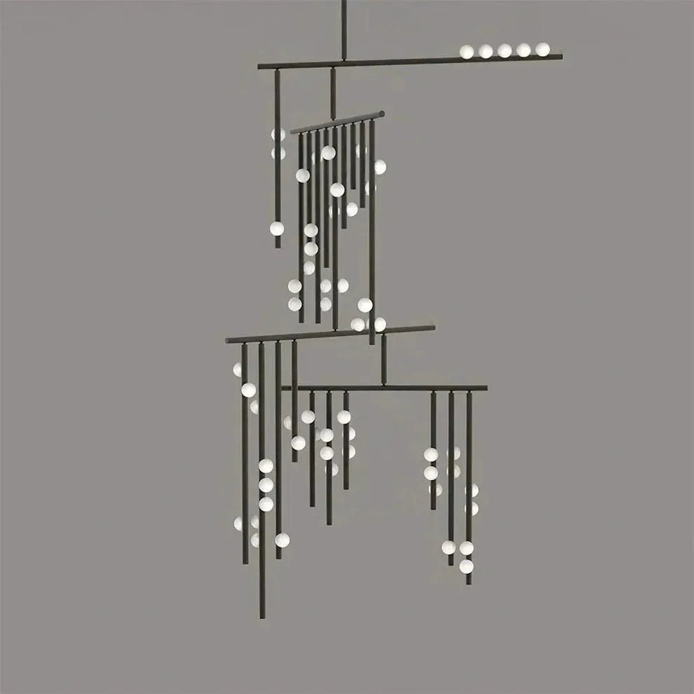 Brass Drop System Chandelier