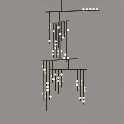Brass Drop System Chandelier