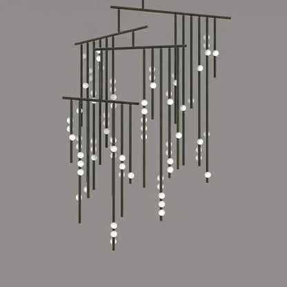 Brass Drop System Chandelier