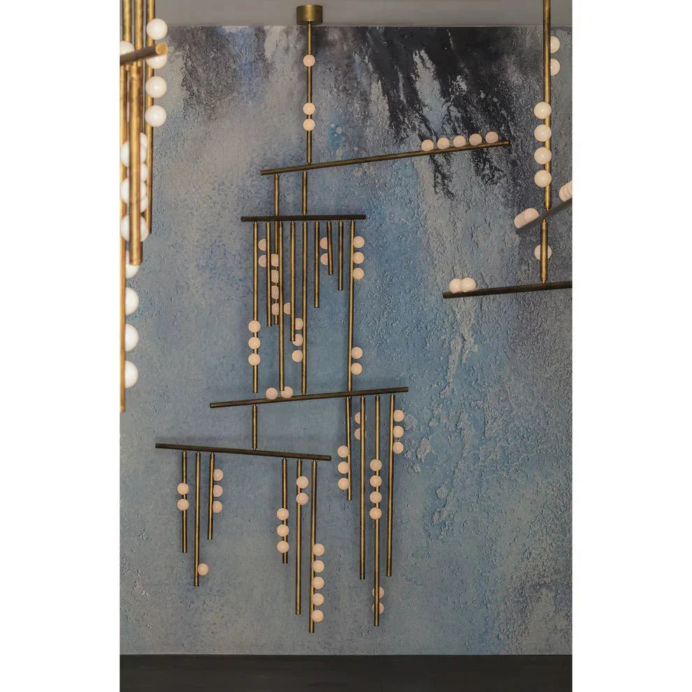 Brass Drop System Chandelier