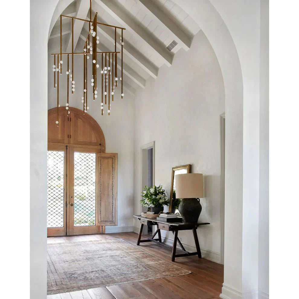 Brass Drop System Chandelier
