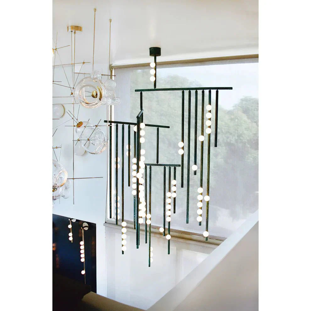 Brass Drop System Chandelier