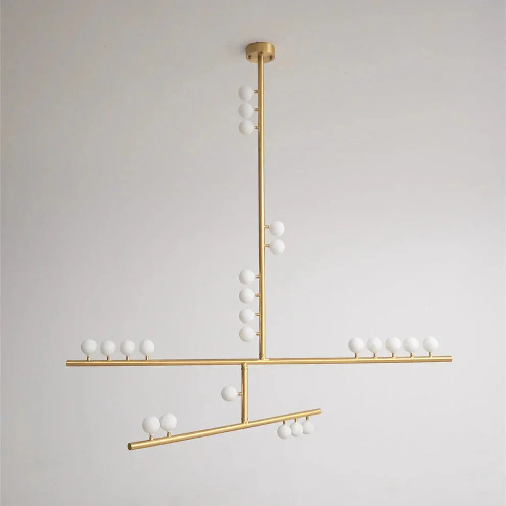 Brass Drop System Chandelier