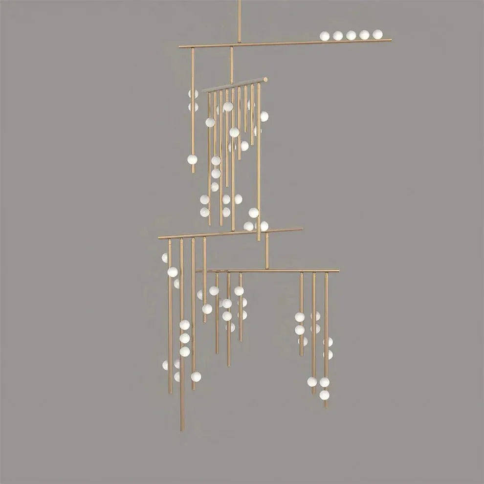 Brass Drop System Chandelier