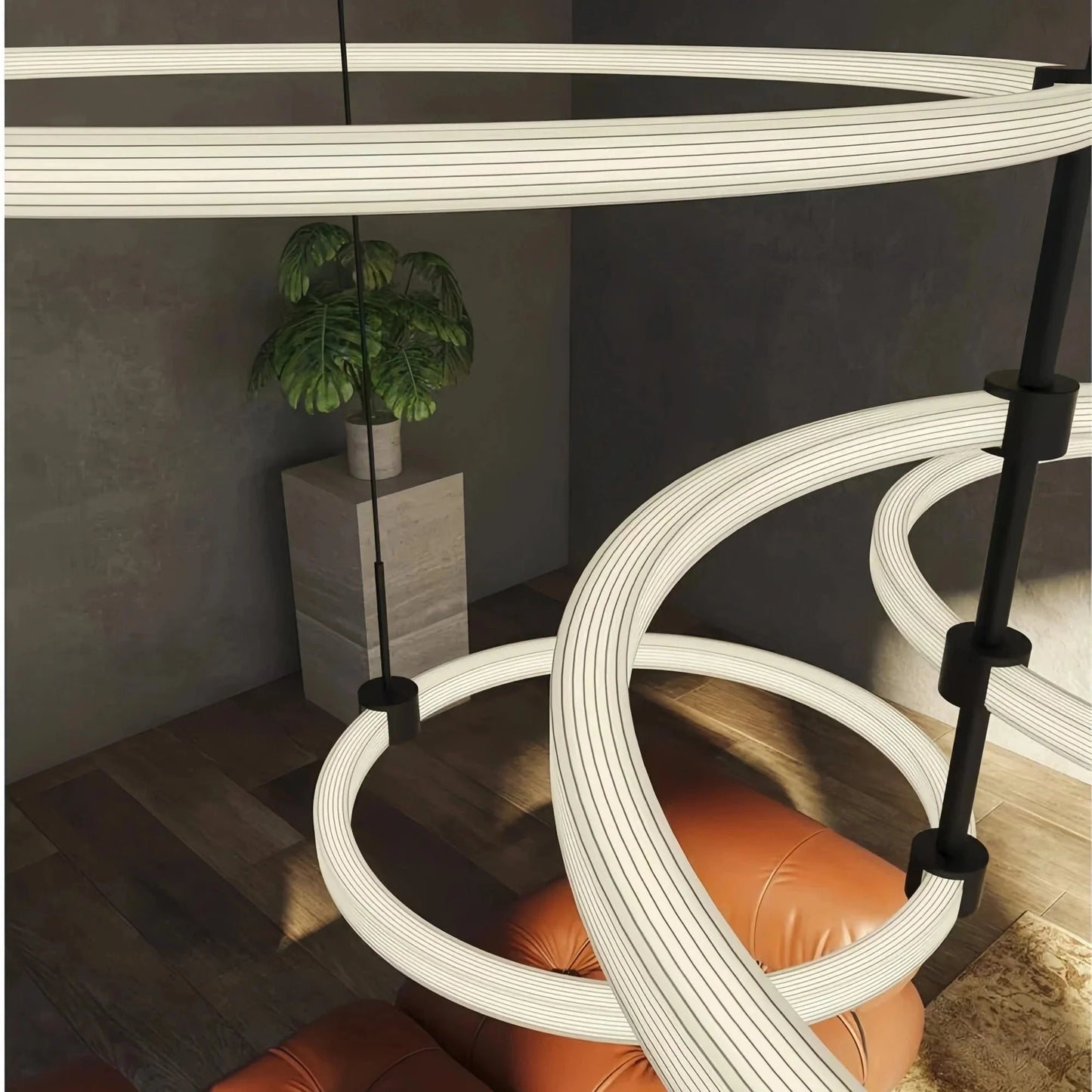 Bruni LED Chandelier Brushed Gold and Black