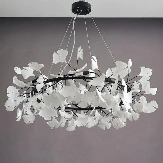 BU Ginkgo Ceramic Circle Chandelier