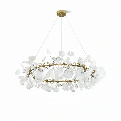 BU Ginkgo Ceramic Circle Chandelier