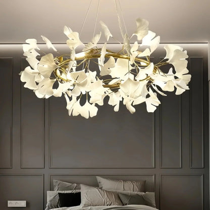 BU Ginkgo Ceramic Circle Chandelier