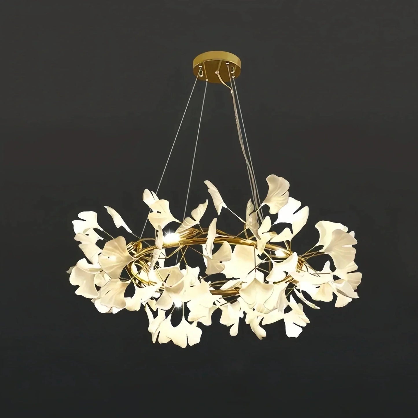 BU Ginkgo Ceramic Circle Chandelier