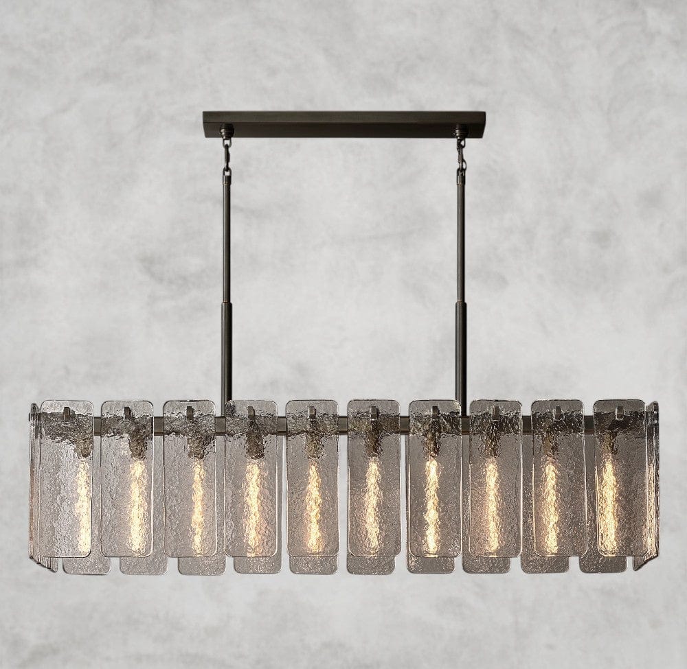 Calamette Glass Rectangular Chandelier 60", 72"