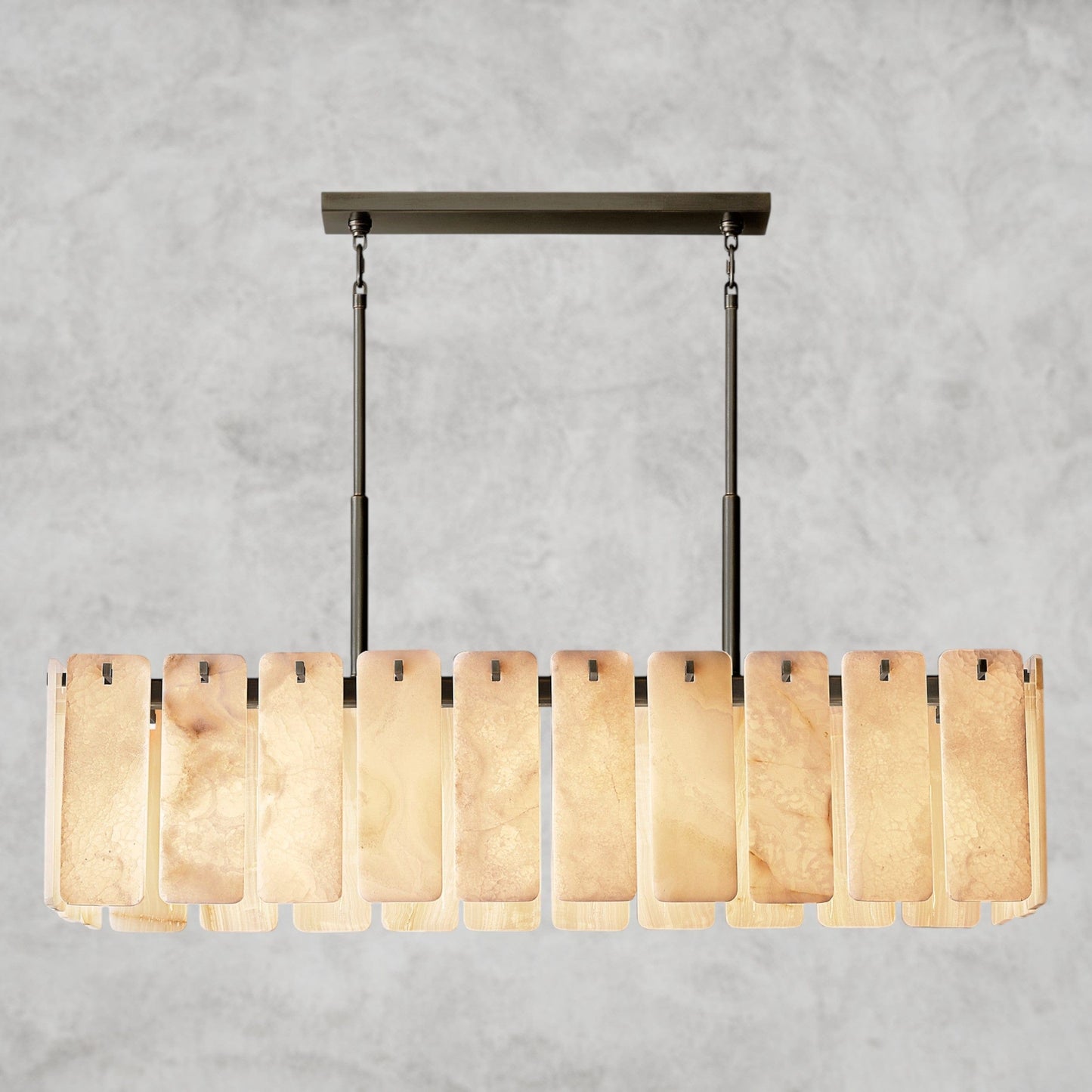 Calamette Onyx Rectangular Alabaster Chandelier 60", 74"