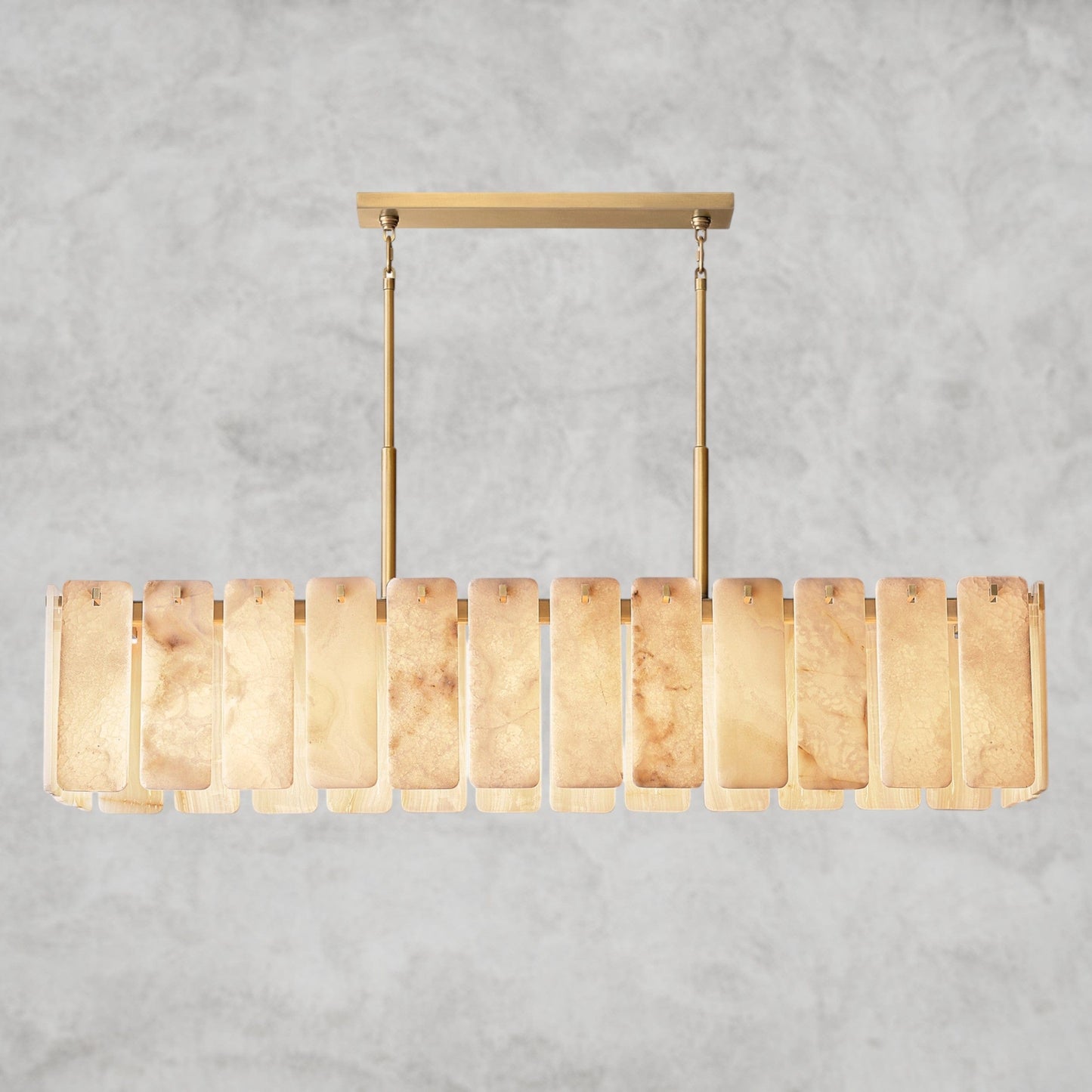 Calamette Onyx Rectangular Alabaster Chandelier 60", 74"