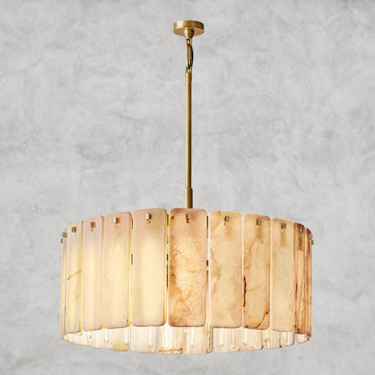 Calamette Onyx Round Alabaster Chandelier 36", 48", 60"