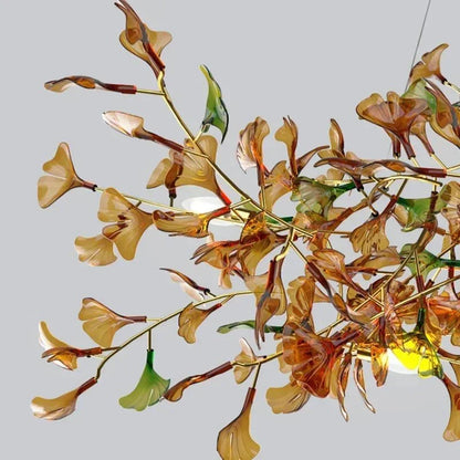 Calla Ginko Leaf Linear Chandelier