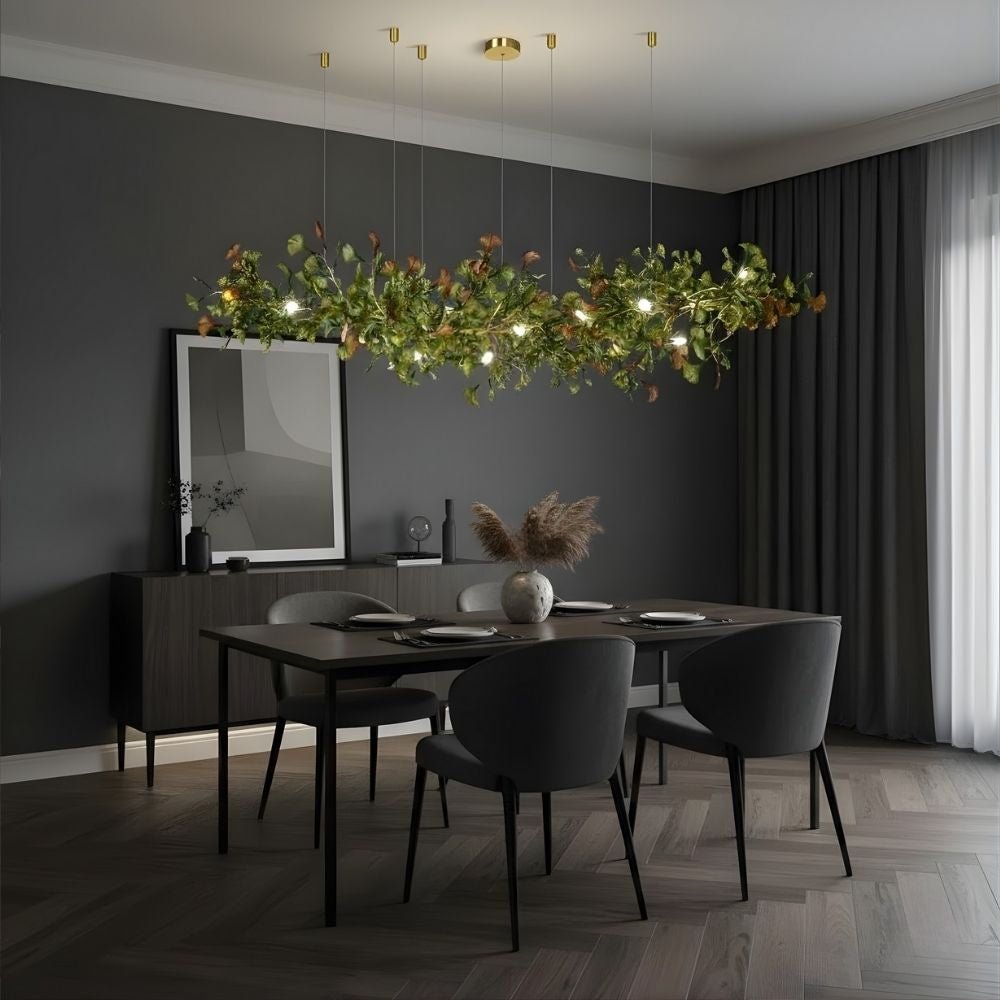 Calla Ginko Leaf Linear Chandelier