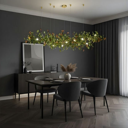 Calla Ginko Leaf Linear Chandelier