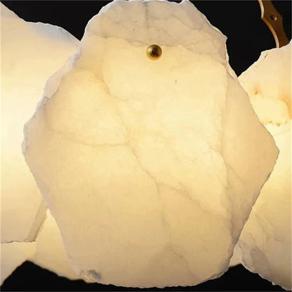 Carlos Alabaster Modern Snowflake Round Chandelier
