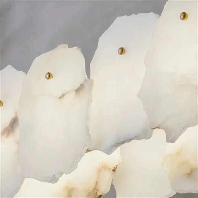 Carlos Alabaster Modern Snowflake Round Chandelier