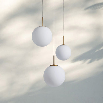 Casen Modern Round Chandelier - Hand-Blown Crackle Glass & Satin Brass LED Pendant Light