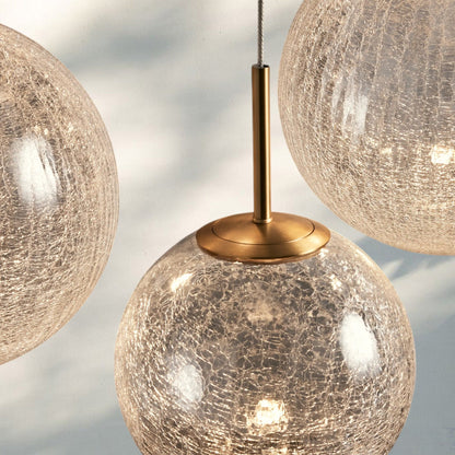 Casens Modern Linear Chandelier - Hand-Blown Glass Globe Pendant Light for Dining Table & Kitchen Island