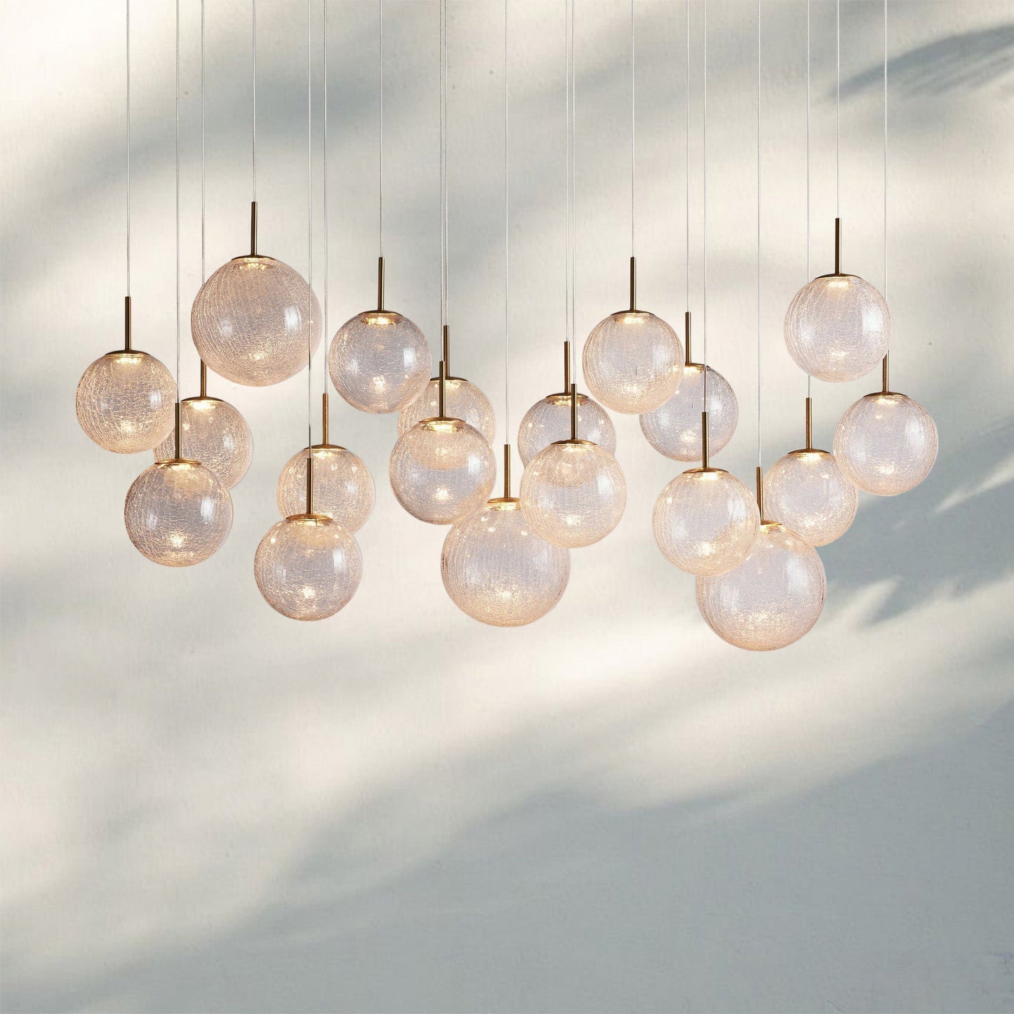 Casens Modern Linear Chandelier - Hand-Blown Glass Globe Pendant Light for Dining Table & Kitchen Island