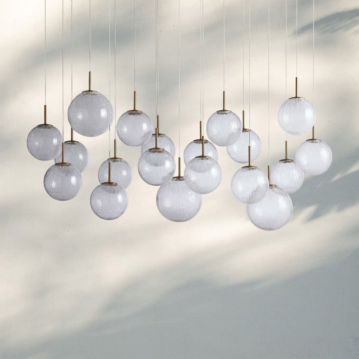 Casens Modern Linear Chandelier - Hand-Blown Glass Globe Pendant Light for Dining Table & Kitchen Island