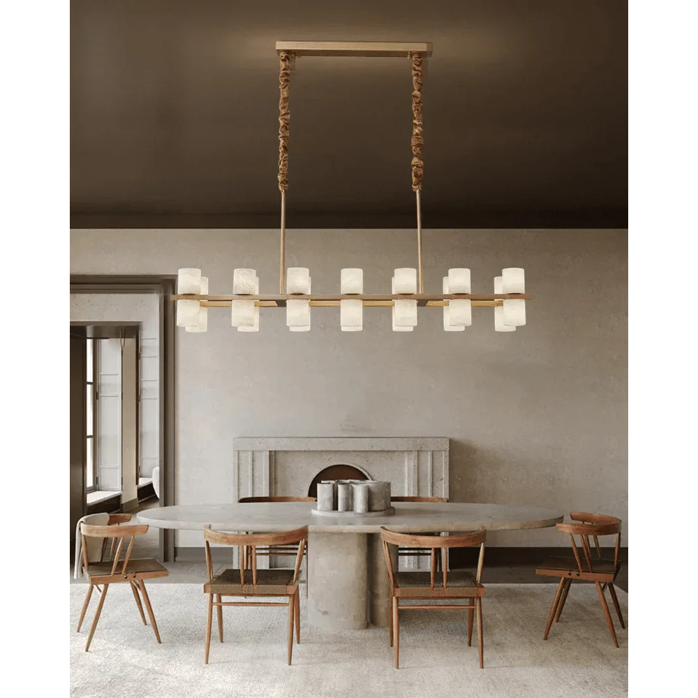 CAURIS ALABASTER LINEAR CHANDELIER 33.5" 39.4" 47.2"L