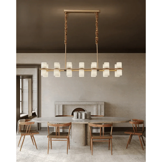 CAURIS ALABASTER LINEAR CHANDELIER 33.5" 39.4" 47.2"L