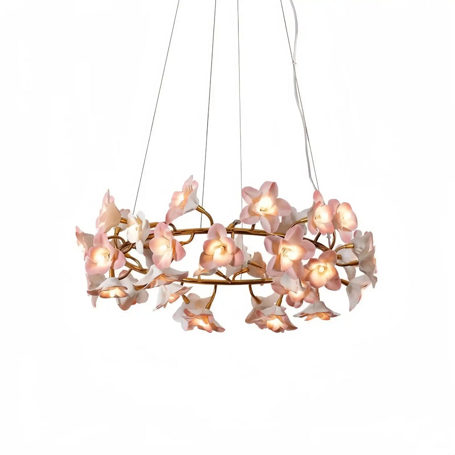 Ceramic Blossom Flower Round Bedroom Chandelier