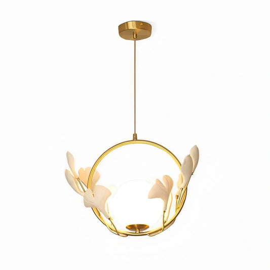 Ceramic Gingko Pendant Lamp