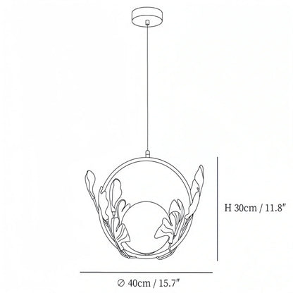 Ceramic Gingko Pendant Lamp