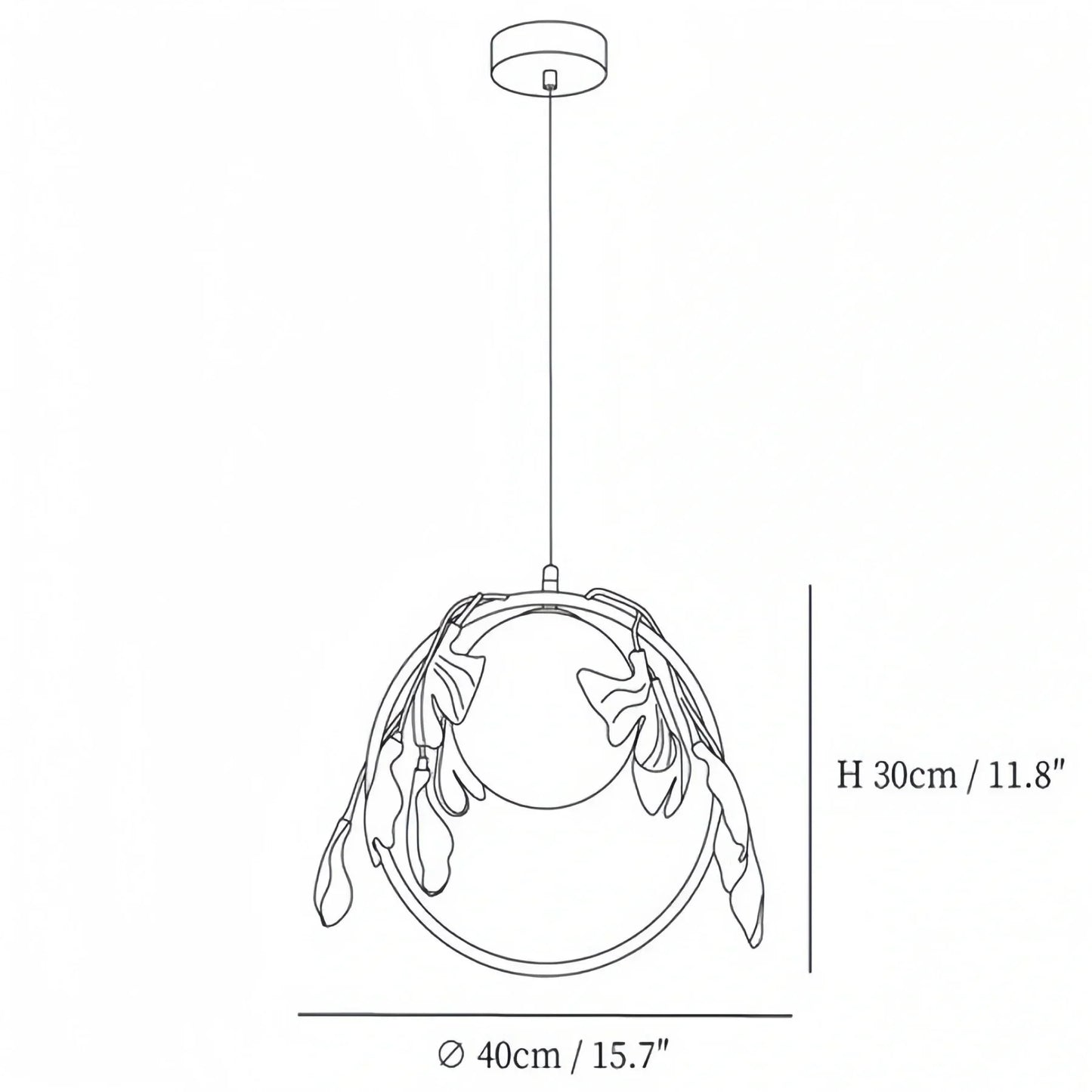 Ceramic Gingko Pendant Lamp
