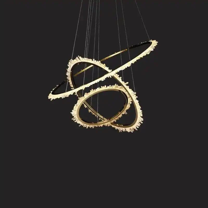 Cervine Modern Rock Crystal Ring Round Chandelier Cluster